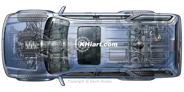 Top view of generic SUV illustration