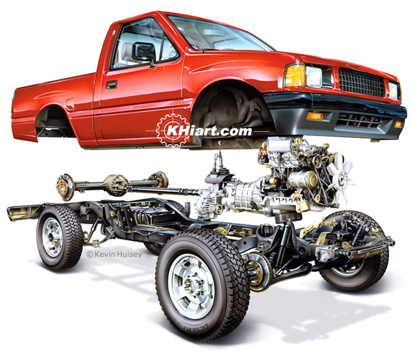 Pickup truck exploded view