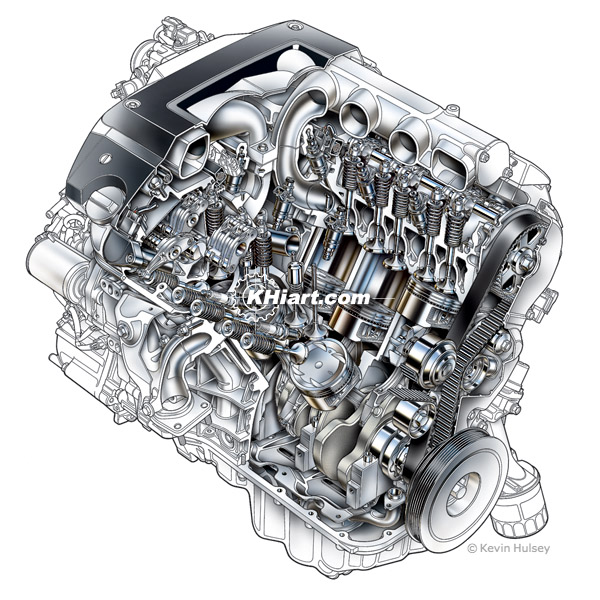 Acura TL engine cutaway
