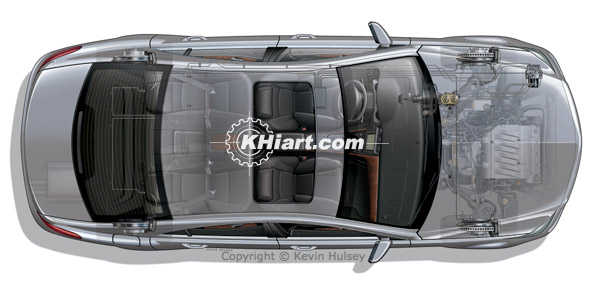 Car ABS system overhead diagram