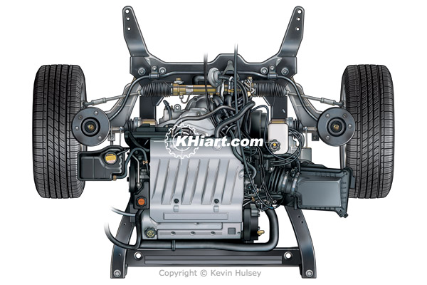 Front wheel drive cradle frame chassis