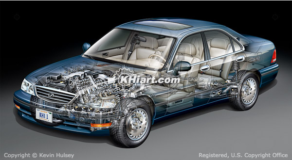 Cutaway generic Japanese car