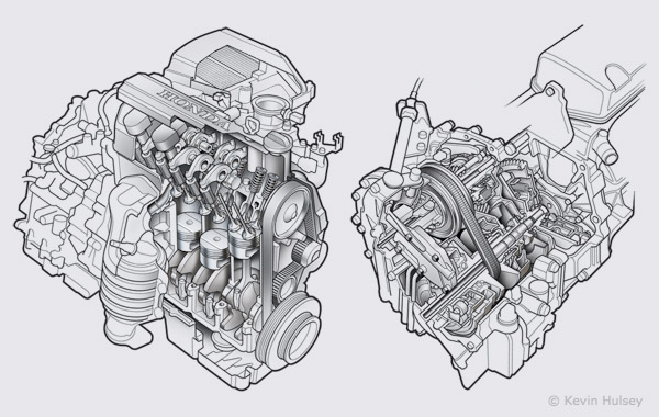 Honda CX engine and transmission