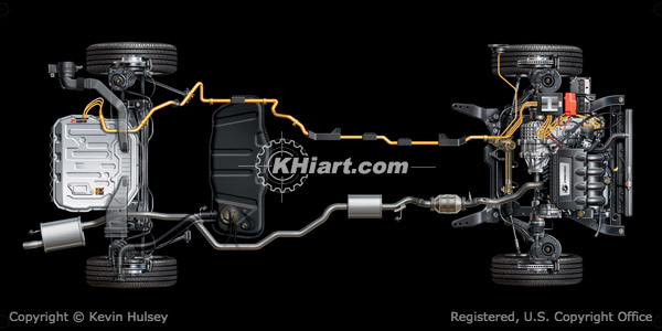 Hybrid car schematic diagram