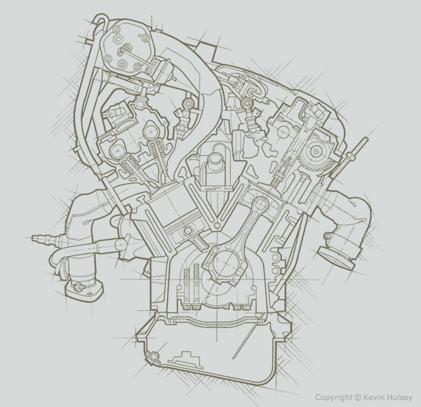 Section-view engine