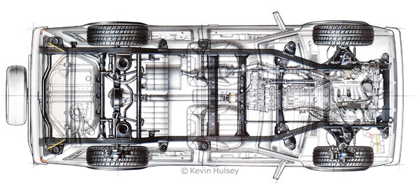 top view SUV frame chassis